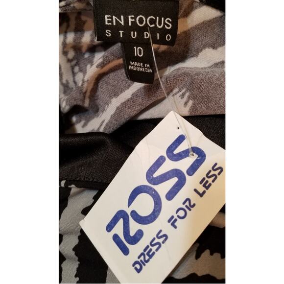 NWT's-Enfocus Studio Women's Career Casual Sheath Cap Sleeve Black/Gray Size 10 - Picture 5 of 6